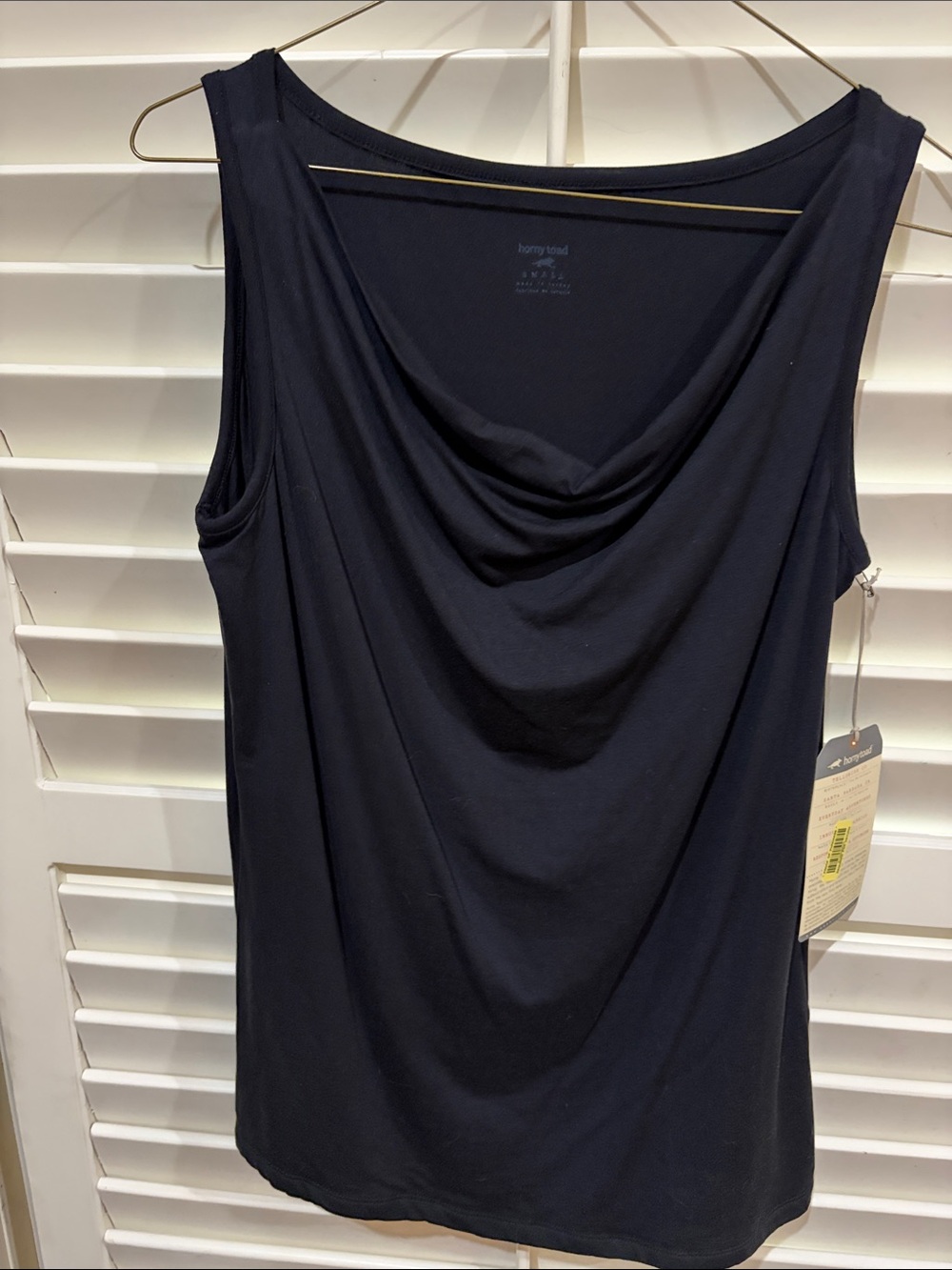 Horny Toad Black Cowl Neck Sleeveless Top. Small